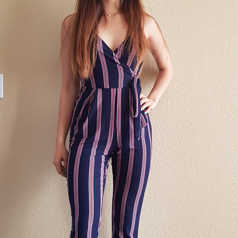 NWOT Striped Jumpsuit